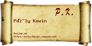 Pály Kevin névjegykártya